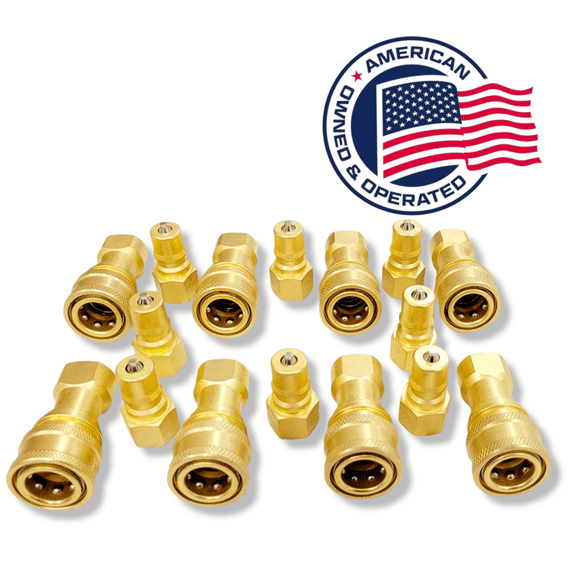 Carpet Cleaning - Brass 1/4" Quick Disconnect for Wand Hoses (Set of 8)