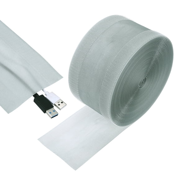 Carpet Cord Cover, 40ft Floor Cover Cord Strip Wire Protector Cable Management for Office Home, Grey