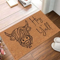 Carpet,Cow's Shaggy Doormat Themed Doormat Entrance Way Welcome Mat With Kitchen Rug Funny Characters Peeking Through The Door Floor Mat