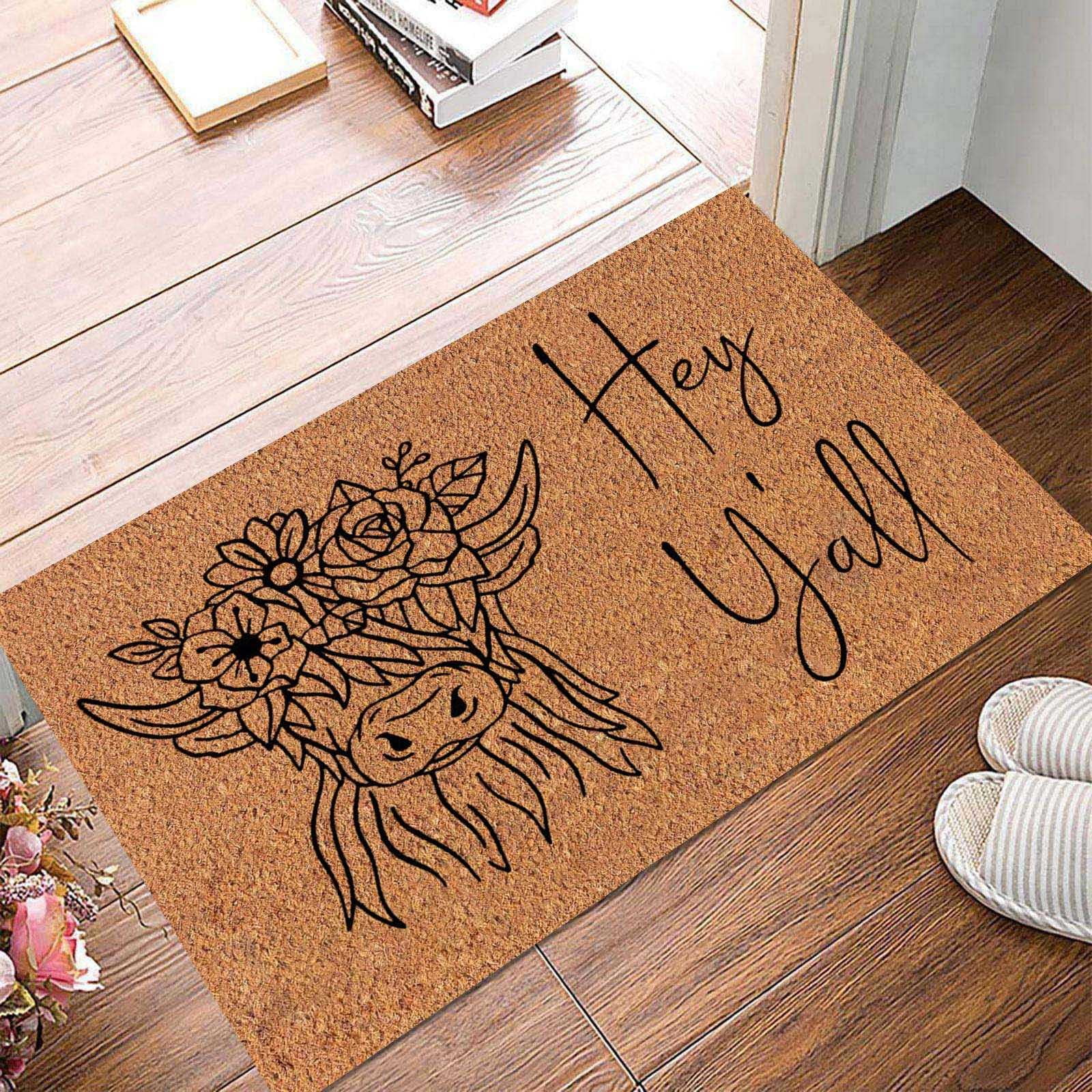 Carpet Cow's Shaggy Doormat Themed Entrance Way Mat With