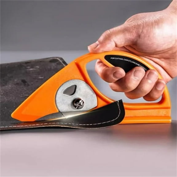 Carpet Cutting Knife 45mm Trapezoidal Manual Tool | Precision Straight & Round Stainless Steel Blades | Multi-Purpose for Leather, Fabric, Quilting, Wallpaper | Labor Saving Household Cutter