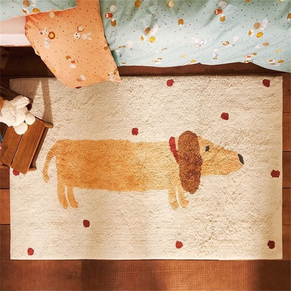 Carpet,Dachshunds Rug Cute Living Room Bedroom Rug Bedside Fun Puppy Blanket Children's Room Anti Fall Game Crawling Rug Washable