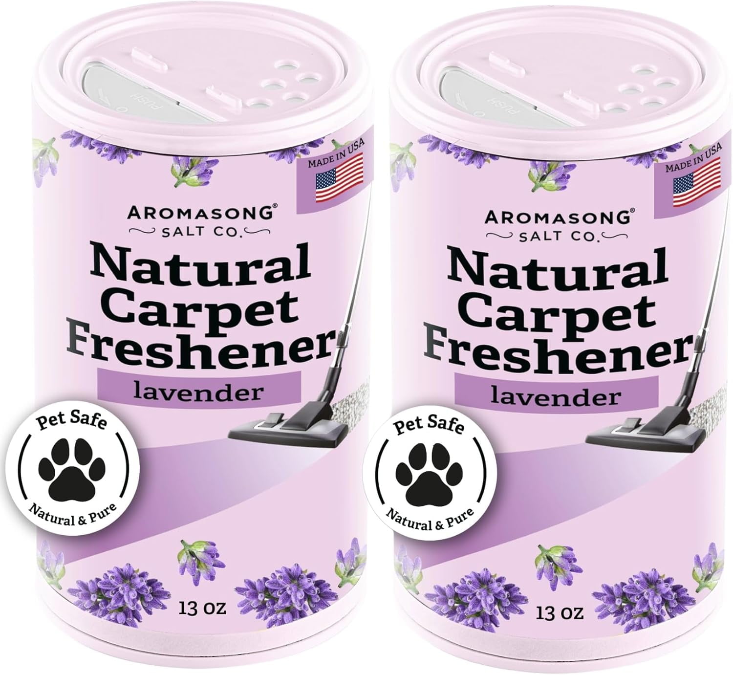 Carpet Deodorizer Powder- 2-Pack -100% Natural Lavender Carpet Freshener - Safe For Pets - Carpet Powder For Vacuuming - Effective Pet Odor Eliminator For Strong Odor & Pet Urine - 13 Oz.