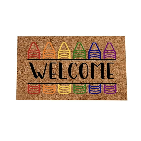 Carpet, Dienrx Back to School Doormat Classroom Decor Teacher Appreciation Gift Welcome Mat Personalized Gift Kindergarten Crayons Floor Front Door Mat, 1Pc Floor Mat