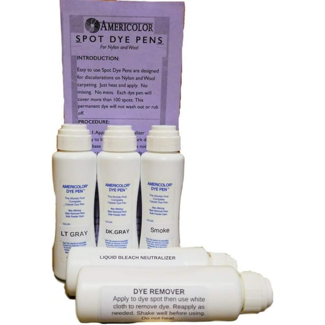 Carpet Dye Pens 5 Pen Set for Gray Carpet