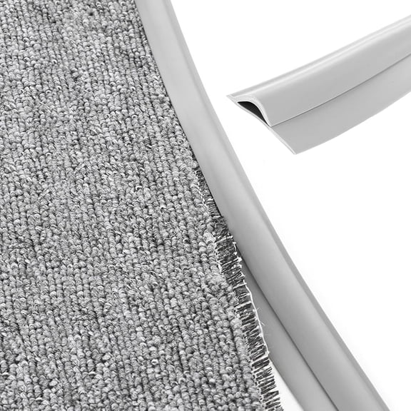 Carpet Edge Binding Trim, Self Adhesive Grey Floor Transition Strip/Rugs Edging Bar for Indoor Doormat Protect, Flexible PVC Seal Molding for Robot Vacuum Cleaner (1900cm (62.3ft))