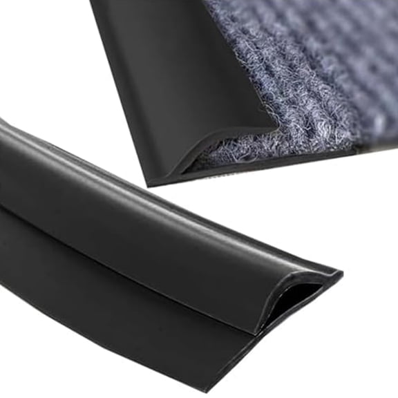 Carpet Edge Trim Strip,Carpet Edge Strip,Carpet Transition Strip,Flexible Threshold Transitions,PVC Floor Transition Strip Transitions from Carpet to Floors for Doorways (Black,2m/6.6ft)