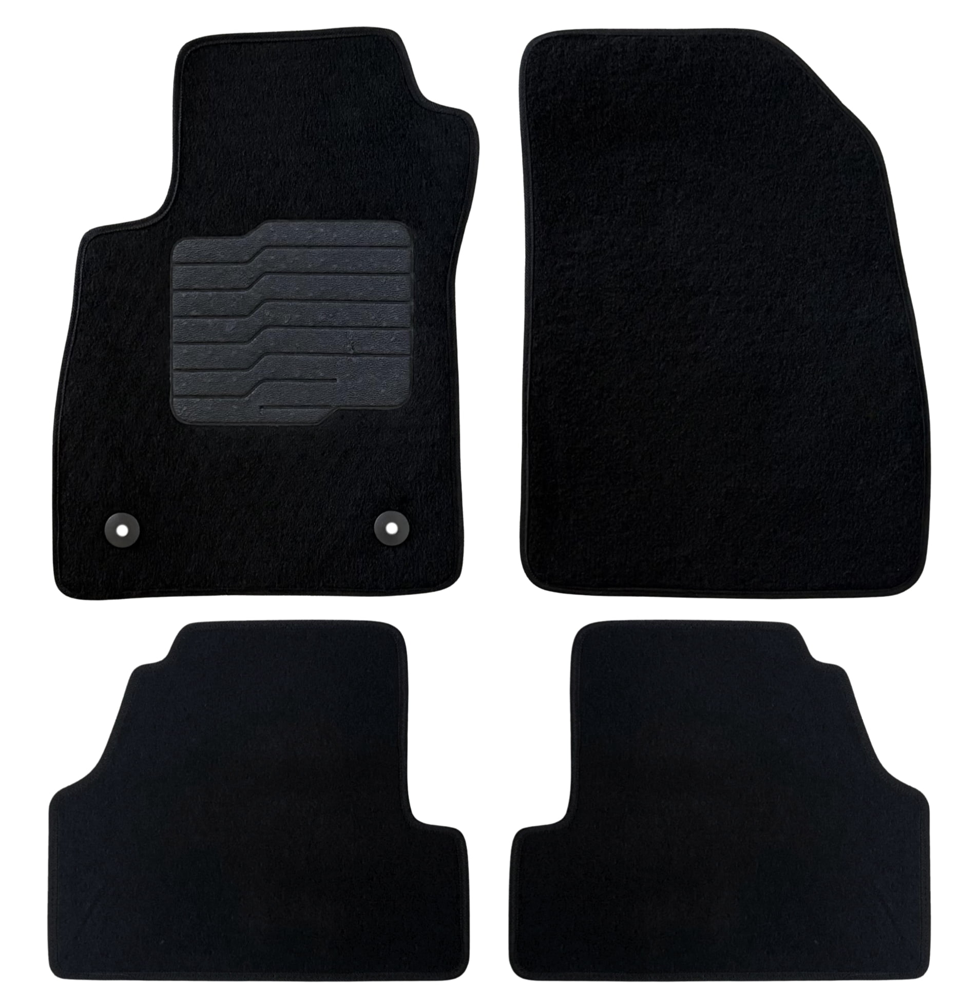 Carpet Floor Mats for 2014 to 2023 Chevrolet Trax / 2013 to 2023 Buick Encore (Not Fit for GX Models) with Non-Slip Heel Pad and Safety Locks, Front and Rear