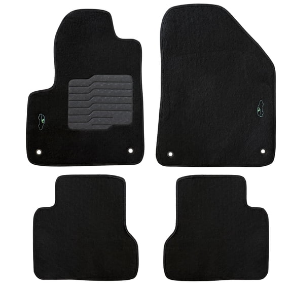 ecoMats Carpet Floor Mats Fit for 2014 to 2023 Jeep Cherokee with Non-Slip Driver Heel Pad, Front and Rear, Black