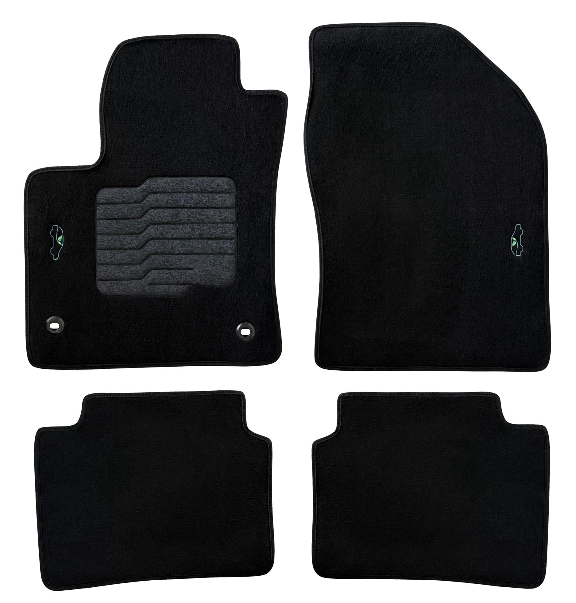 ecoMats Carpet Floor Mats Fit for 2016 to 2022 Toyota Prius / 2017 to 2022 Prius Prime, with Anti Slip Driver Heel Pad and Safety Locks, Black