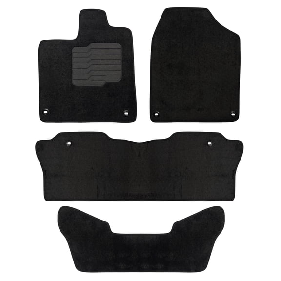 Carpet Floor Mats Fit for 2016 to 2022 Honda Pilot 7 Seats with Driver Heel Pad and Safety Locks, Front, Rear and 3rd Row, Black