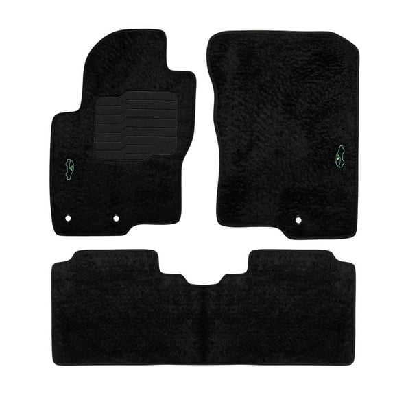 Carpet Floor Mats For 2011 to 2021 Nissan Frontier Crew Cab with Heel Pad and Safety Locks - Front and Rear - Black - ecoMats