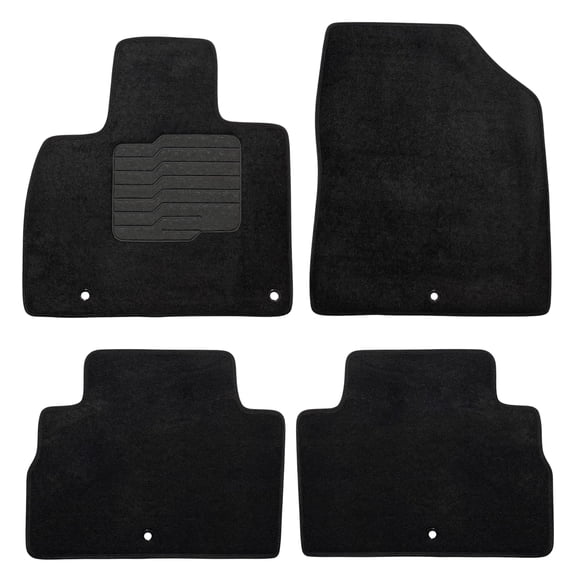 Carpet Floor Mats for 2020 to 2025 Kia Telluride, First and Second Row, Black