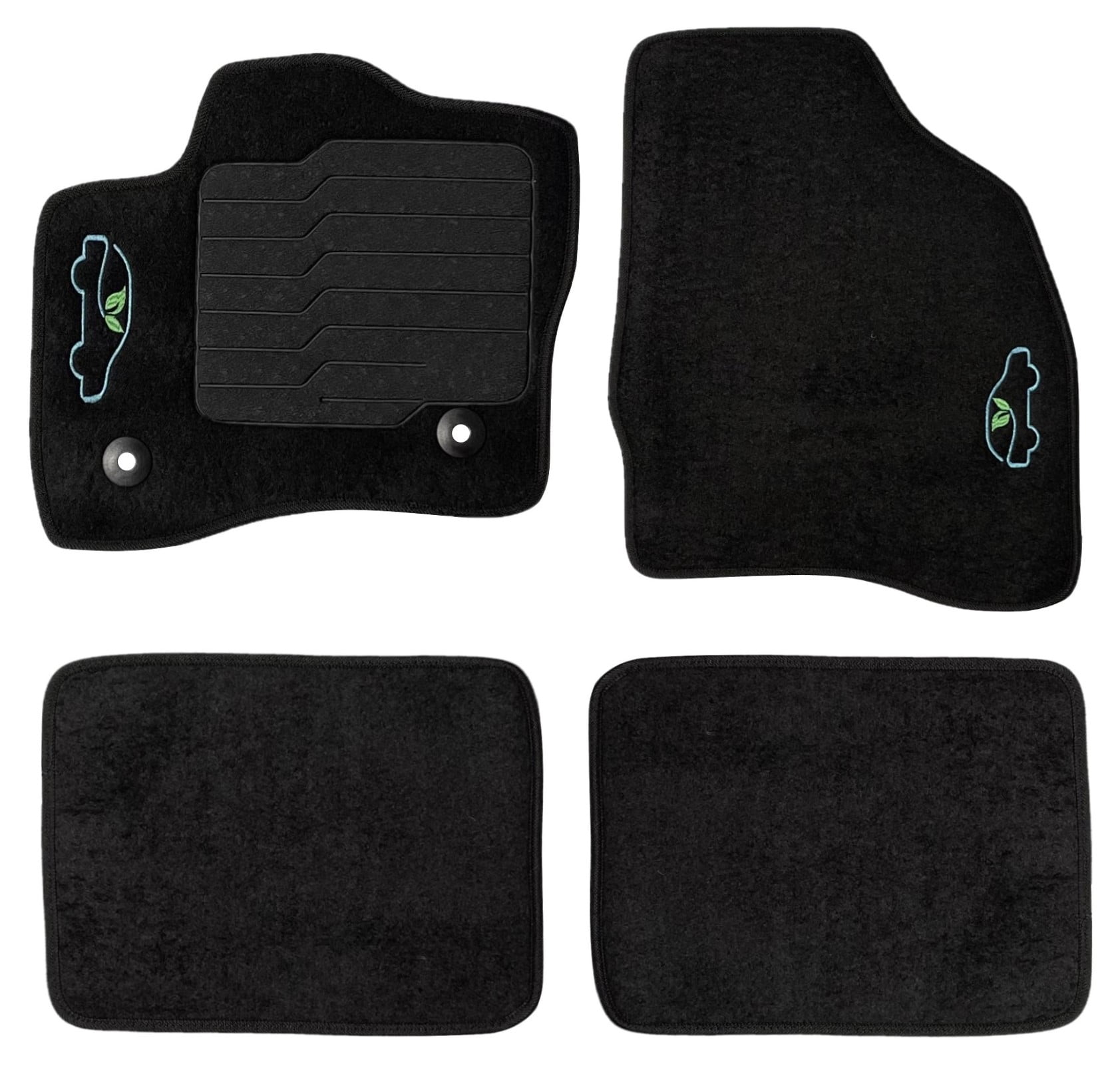 Carpet Floor Mats for 2010 to 2019 Ford Taurus with Non Slip Heel Pad and Safety Hooks Front and Rear ecoMats