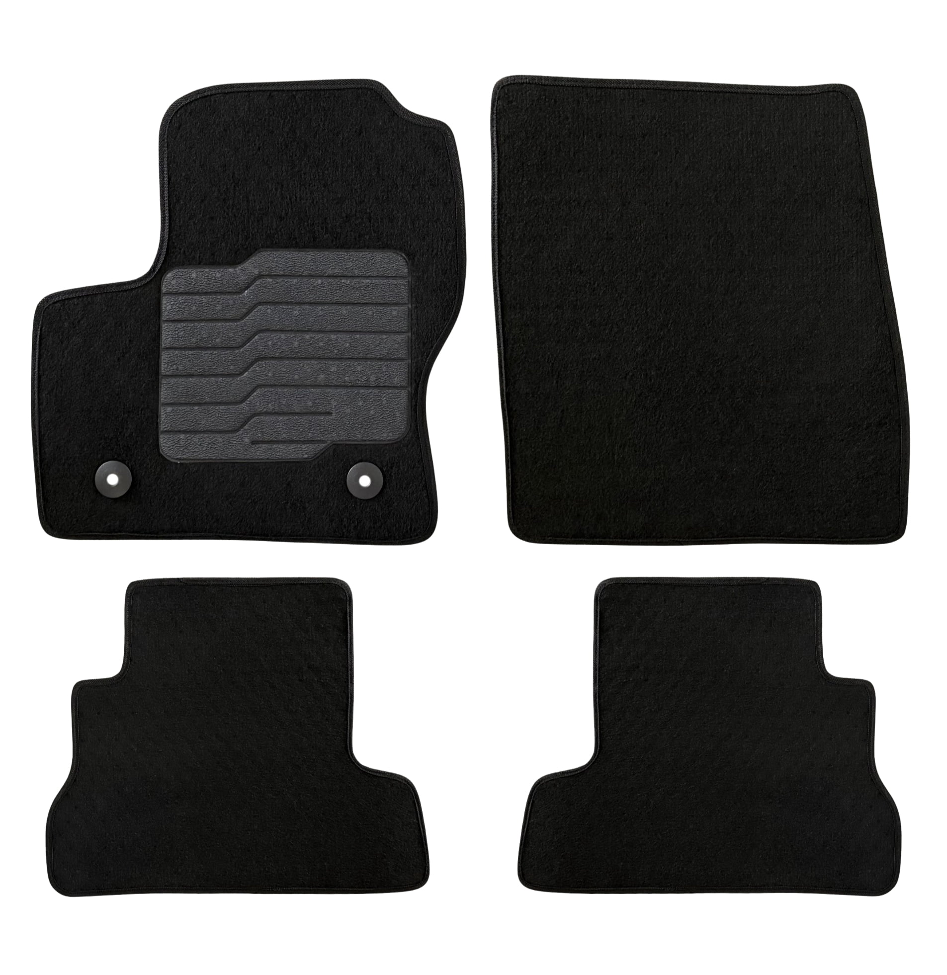 Carpet Floor Mats Fit for 2013 to 2019 Ford Escape, with Anti-Slip Driver Heel Pad and Safety Locks, Front and Rear, Black