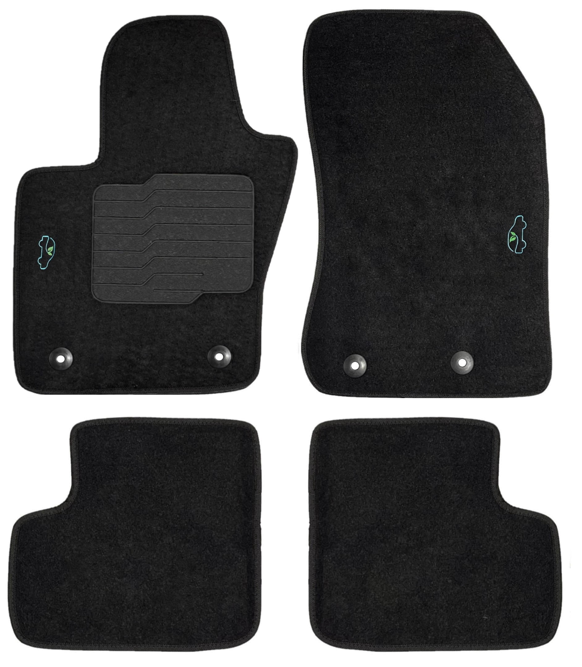 Carpet Floor Mats for 2015 to 2023 Jeep Renegade, Front and Rear, Black