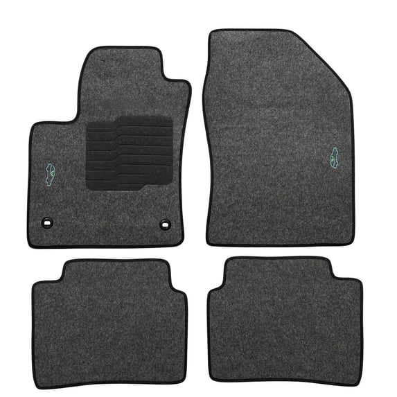 Carpet Floor Mats for 2016 to 2022 Toyota Prius / 2017 to 2022 Toyota Prius Prime - Front and Rear, Gray, Driver Heel Pad - ecoMats