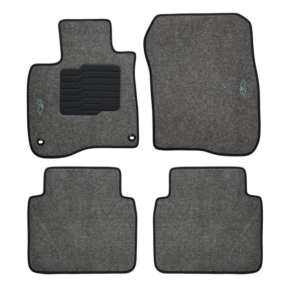 Carpet Floor Mats for 2017 to 2022 Honda CR-V with Heel Pad and Safety Locks - Gray - Front and Rear - ecoMats