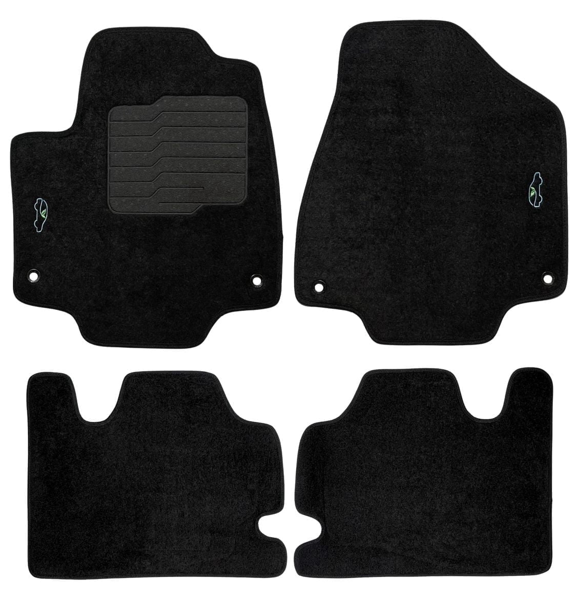 ecoMats Carpet Floor Mats for 2017 to 2026 Chrysler Pacifica, Front and Rear Set, Black (Not for Hybrid)