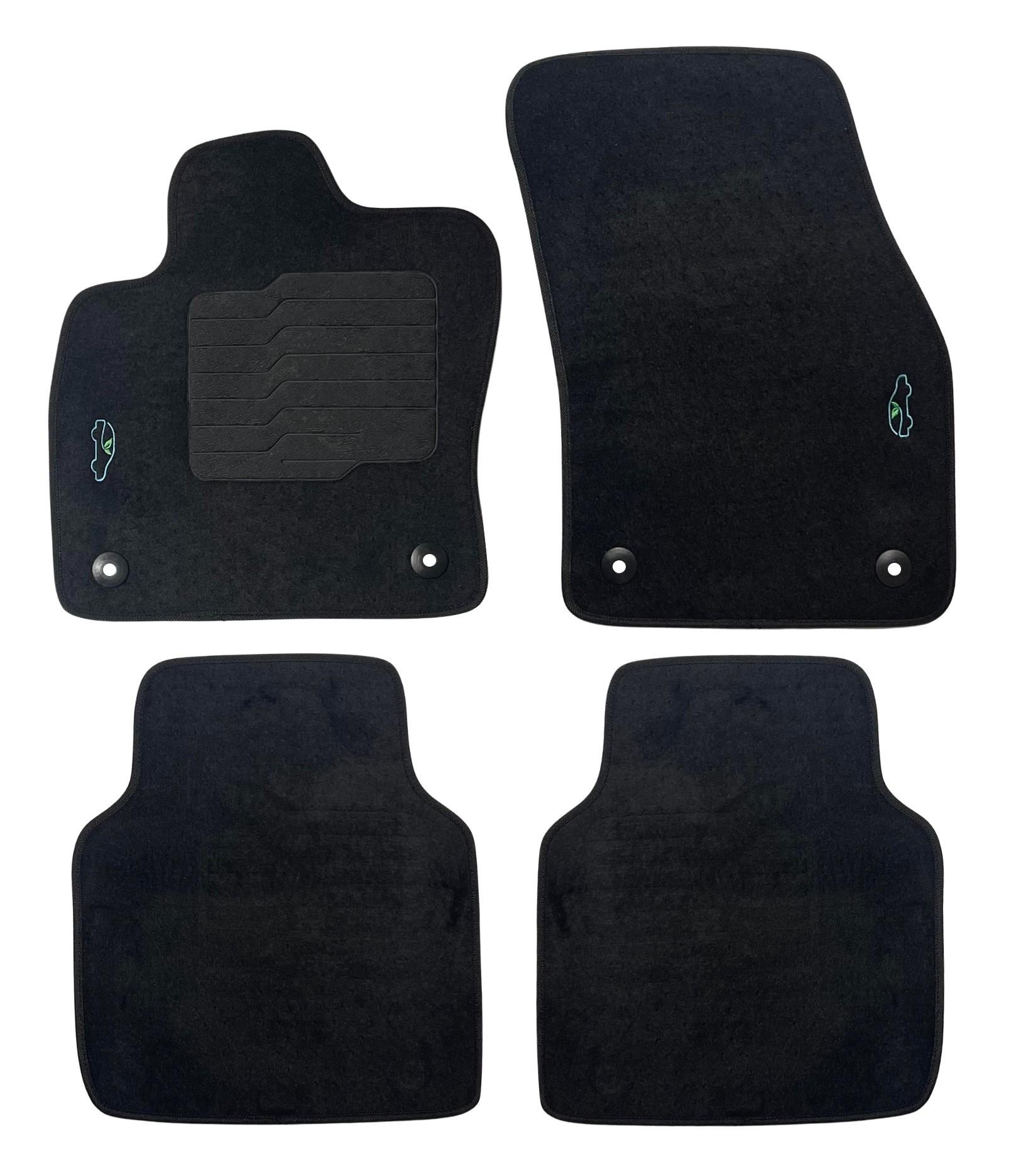 Carpet Floor Mats for 2018 to 2024 Volkswagen Tiguan with Heel Pad and