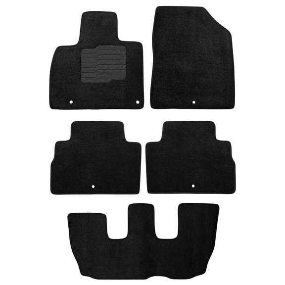 ecoMats Carpet Floor Mats for 2020 to 2025 Kia Telluride with Driver Heel Pad, Front, Rear and 3rd Row, Black
