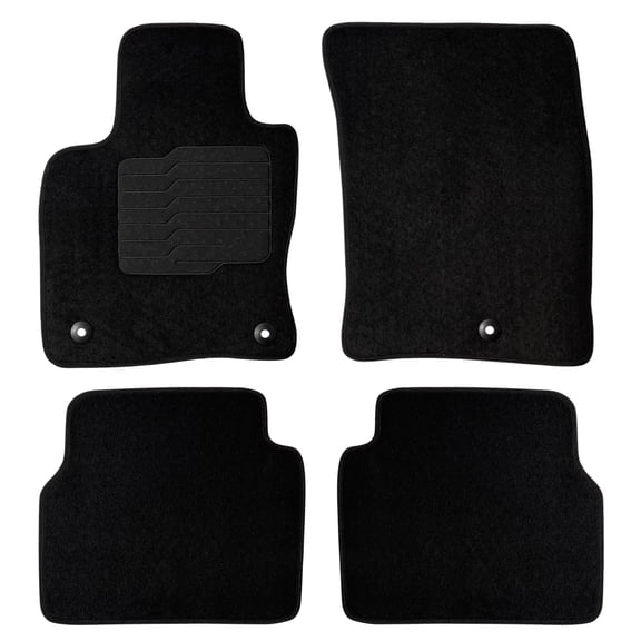 Carpet Floor Mats for 2020 to 2026 Ford Escape with Driver Heel Pad and Safety Locks, Front and Rear, Black ecoMats