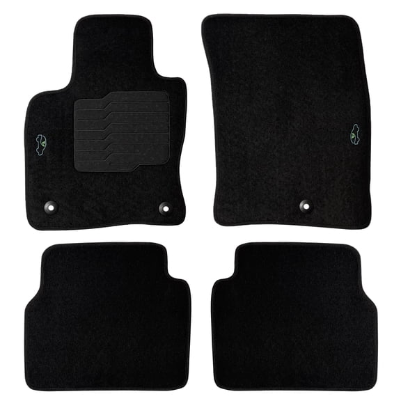 Carpet Floor Mats for 2020 to 2026 Ford Escape with Driver Heel Pad and Safety Locks, Front and Rear, Black ecoMats