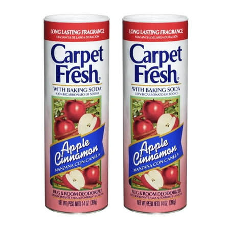 Carpet Fresh Rug and Room Deodorizer Powder Apple Cinnamon with Baking Soda 14 oz, 2-Pack