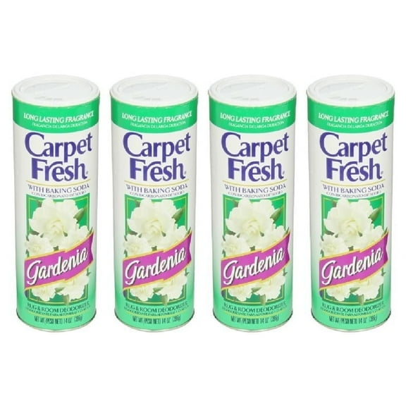 Carpet Fresh Rug and Room Deodorizer Powder Gardenia with Baking Soda 14 oz, 4-Pack
