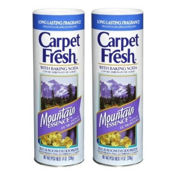 Carpet Fresh Rug and Room Deodorizer Powder Mountain Essence with Baking Soda 14 oz, 2-Pack