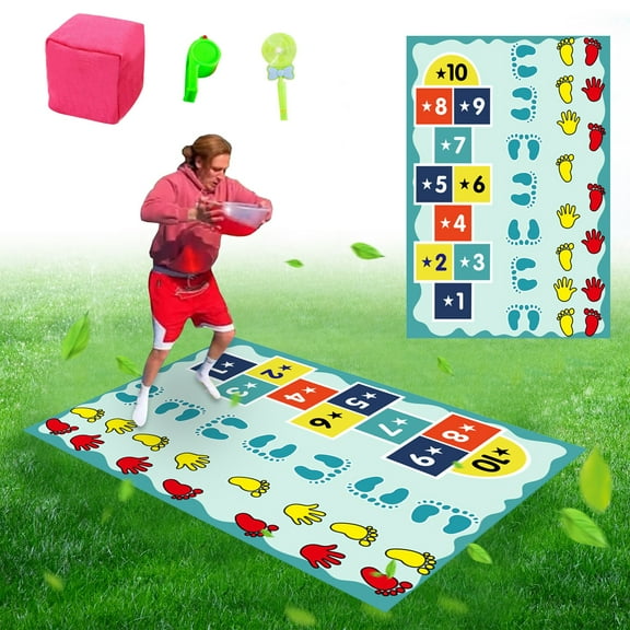 Slide Hopscotch Games For Adults Hands And Feet Sports Slide Hopscotch Water Slide Hopscotch Mat Slide Hopscotch Air Slide Hopscotch Outdoors Plastic, Green One Size