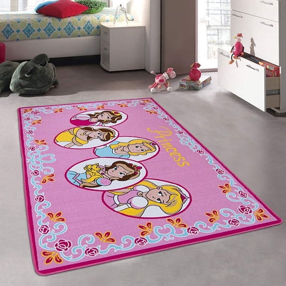 Carpet Girls Bedroom, Designer Figure Children's Rugs Tiara Crown Bright Colorful Vibrant Colors (3 Feet X 5 Feet)