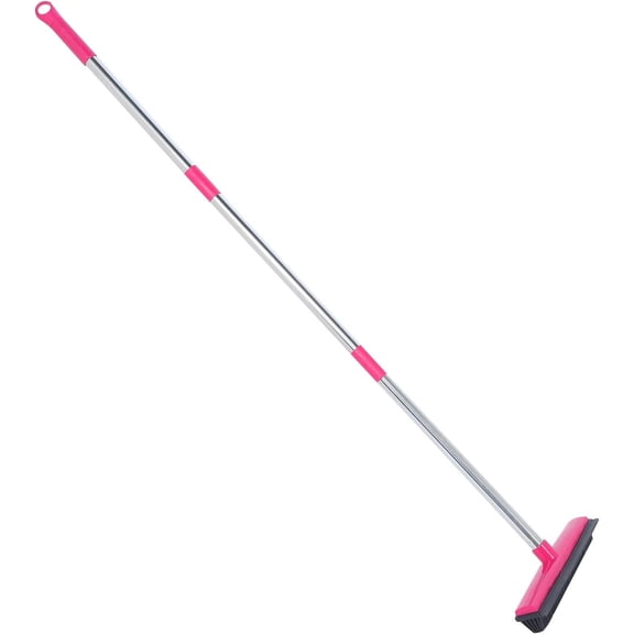Carpet Hair Removal Broom with 48'' Telescoping Adjustable Handle, Rubber Broom Carpet Rake for Dust Removal Daily Household Cleaning()
