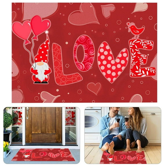 Carpet,Happy Valentine's Day Gnome Decorative Doormat Indoor Outdoor Entrance Bathroom Doormat Welcome Mats Floor Doormat