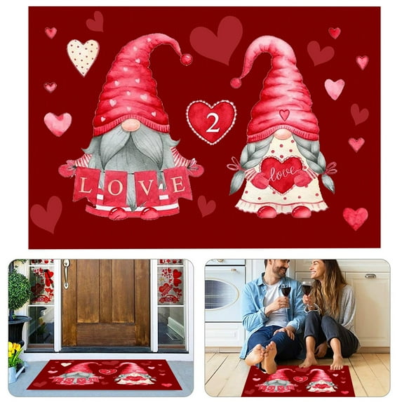 Carpet,Happy Valentine's Day Gnome Decorative Doormat Indoor Outdoor Entrance Bathroom Doormat Welcome Mats Floor Doormat