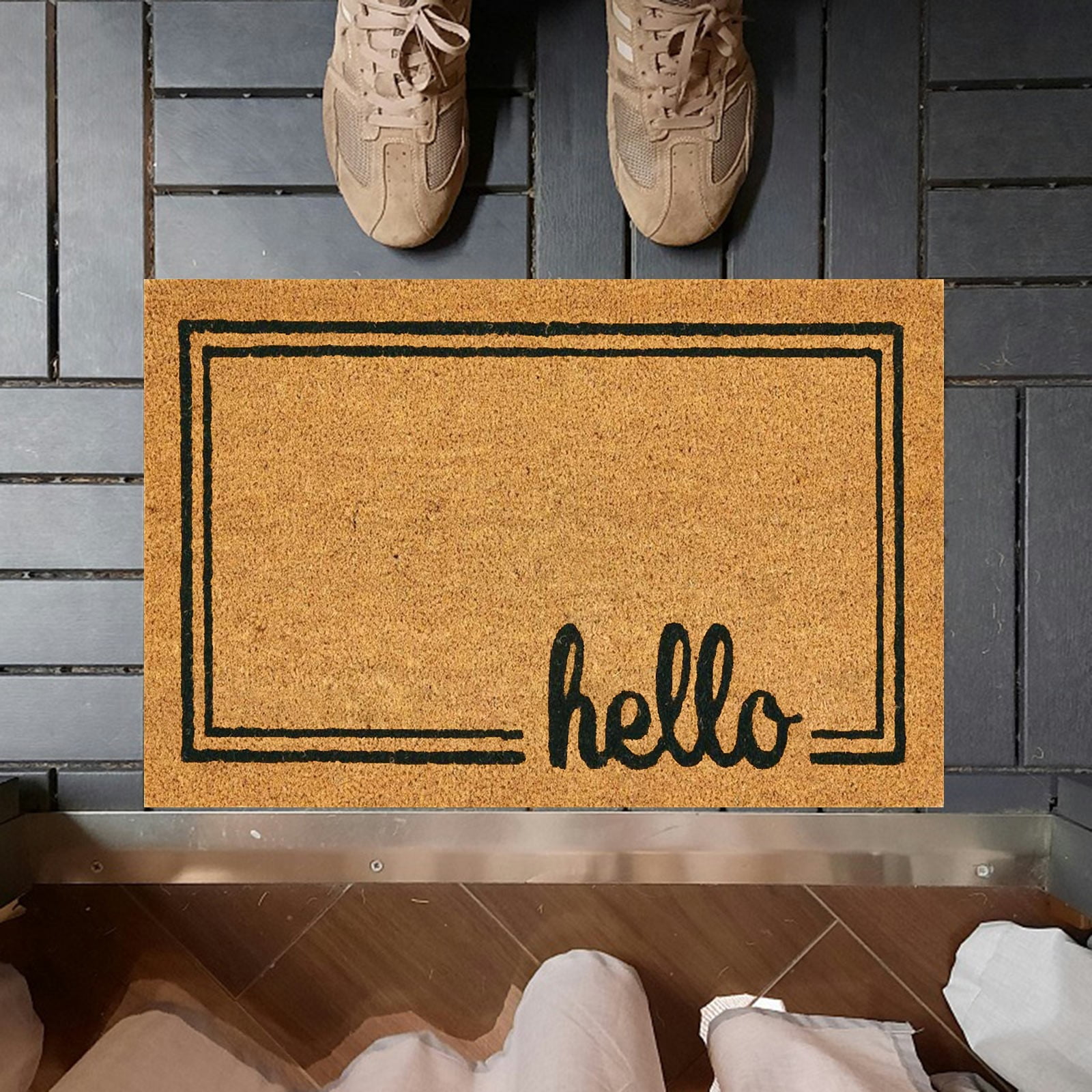 Carpet Indoor Outdoor Carpet 1PCS Decoration Doormat Farmhouse Happy