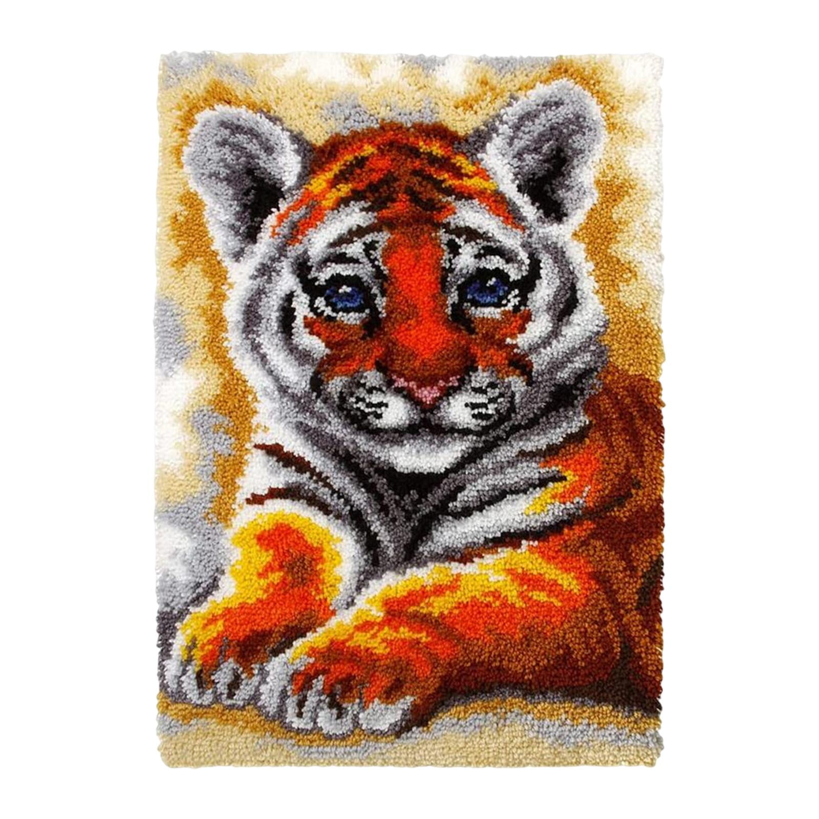 Rug Making Latch Hooking Kit  Tiger Forest (5 sizes available