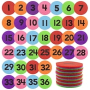 Carpet Marker Dots with Number 1-36, 3.94" Colorful Round Non-Slip Velcro Floor Spots for Classroom Gym Training Activity Games, Teacher Supplies
