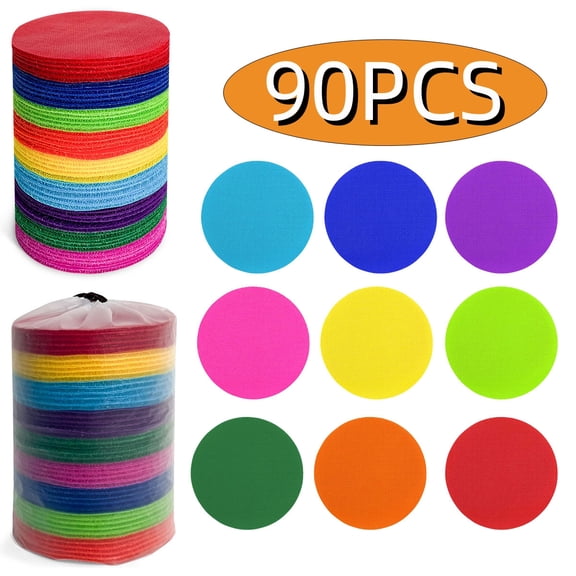 Carpet Markers Floor Dots for Teacher Supplies 4" Rainbow Décor 90 Pcs
