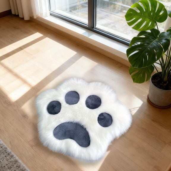 Carpet Mat, Soft Polyester Decorative Rug for Pets, Long-pile Resting Pad for Home, Cozy Floor Mat for Indoor Use (Gray)