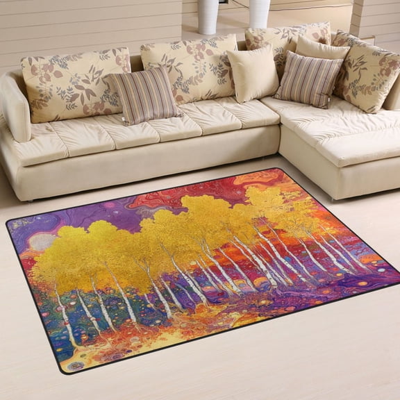 Carpet Mat with Memory Foam Ultra-Soft and Non-Slip Area Rug 31"x20" Colorful Aspen Grove