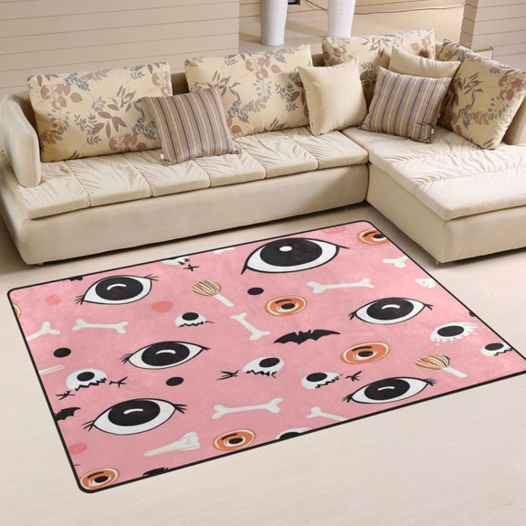 Carpet Mat with Memory Foam Ultra-Soft and Non-Slip Area Rug 31"x20" Hlloween-themed Eyes