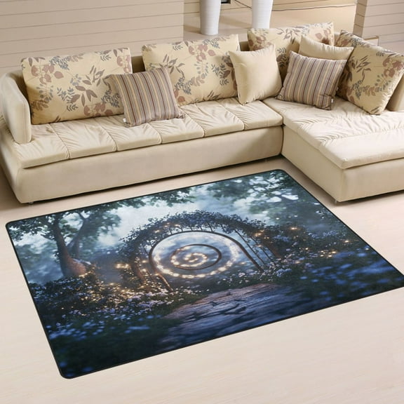 Carpet Mat with Memory Foam Ultra-Soft and Non-Slip Area Rug 31"x20" Magical Gate with A Spiral