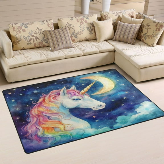 Carpet Mat with Memory Foam Ultra-Soft and Non-Slip Area Rug 31"x20" Majestic Unicorn