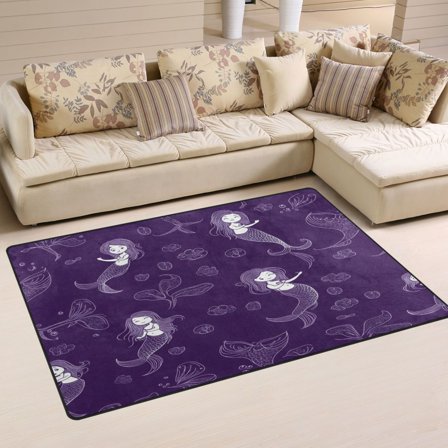 Carpet Mat with Memory Foam Ultra-Soft and Non-Slip Area Rug 31"x20" Mermaids