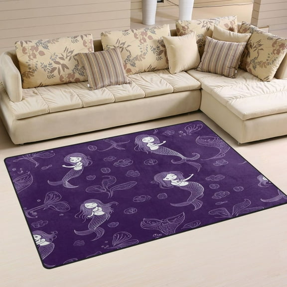 Carpet Mat with Memory Foam Ultra-Soft and Non-Slip Area Rug 31"x20" Mermaids