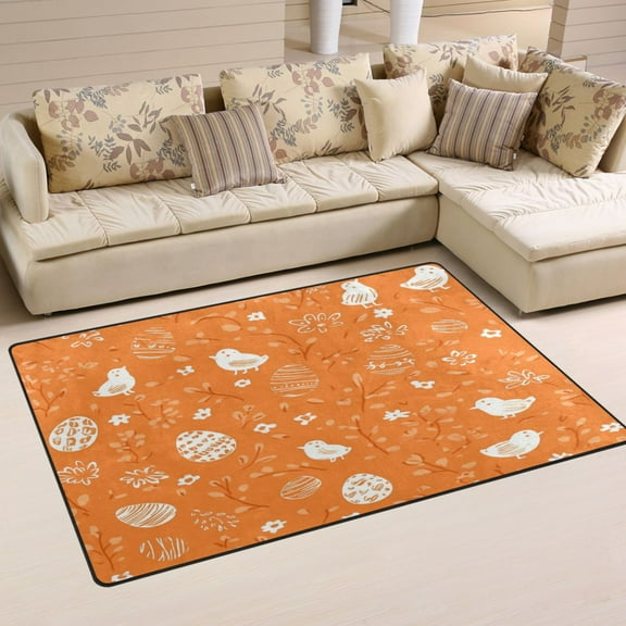 Carpet Mat with Memory Foam Ultra-Soft and Non-Slip Area Rug 31"x20" Orange Element