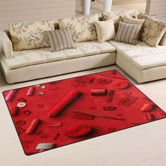 Carpet Mat with Memory Foam Ultra-Soft and Non-Slip Area Rug 31"x20" Red Sewing Supplies