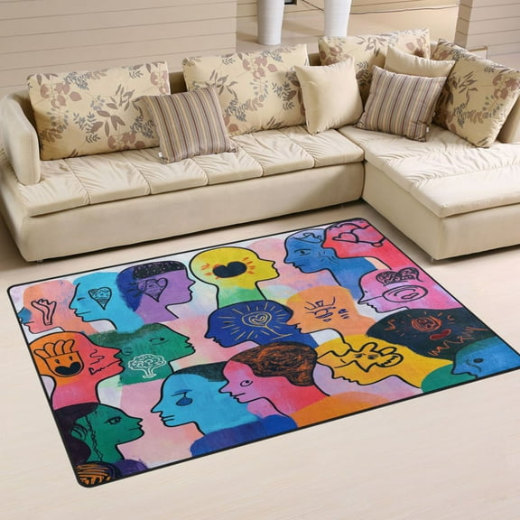 Carpet Mat with Memory Foam Ultra-Soft and Non-Slip Area Rug 31"x20" Various Character Faces