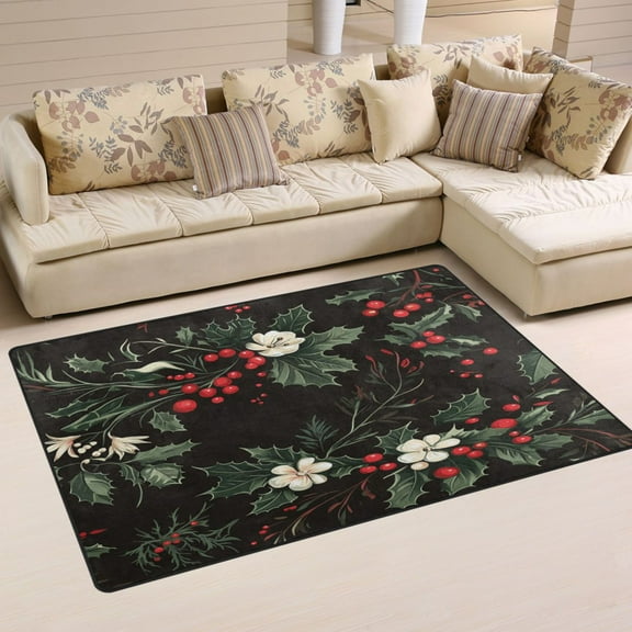 Carpet Mat with Memory Foam Ultra-Soft and Non-Slip Area Rug 31"x20" Vintage Floral Ornaments